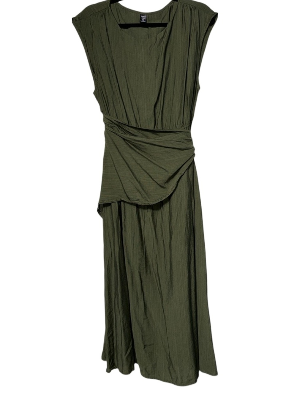 SHEIN Curve Olive Green Draped Waist Maxi Dress Womens Sz 1XL S18566436
